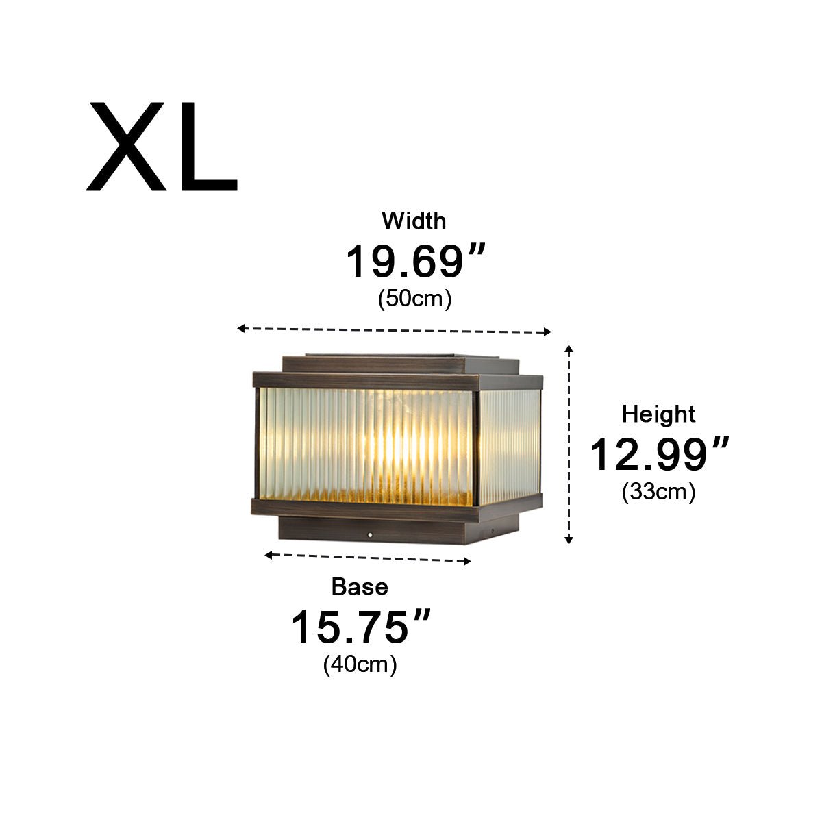 Waterproof Vintage Copper Square LED Outdoor Post Lights