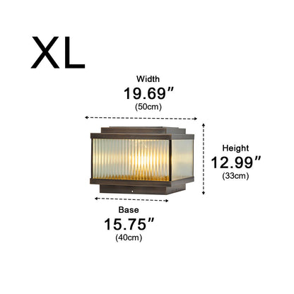 Waterproof Vintage Copper Square LED Outdoor Post Lights