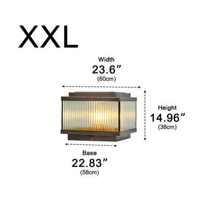 Waterproof Vintage Copper Square LED Outdoor Post Lights