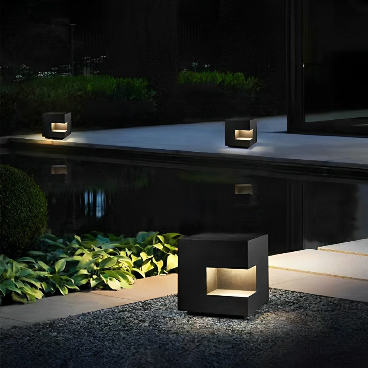 Waterproof Cube LED Outdoor Post Lights