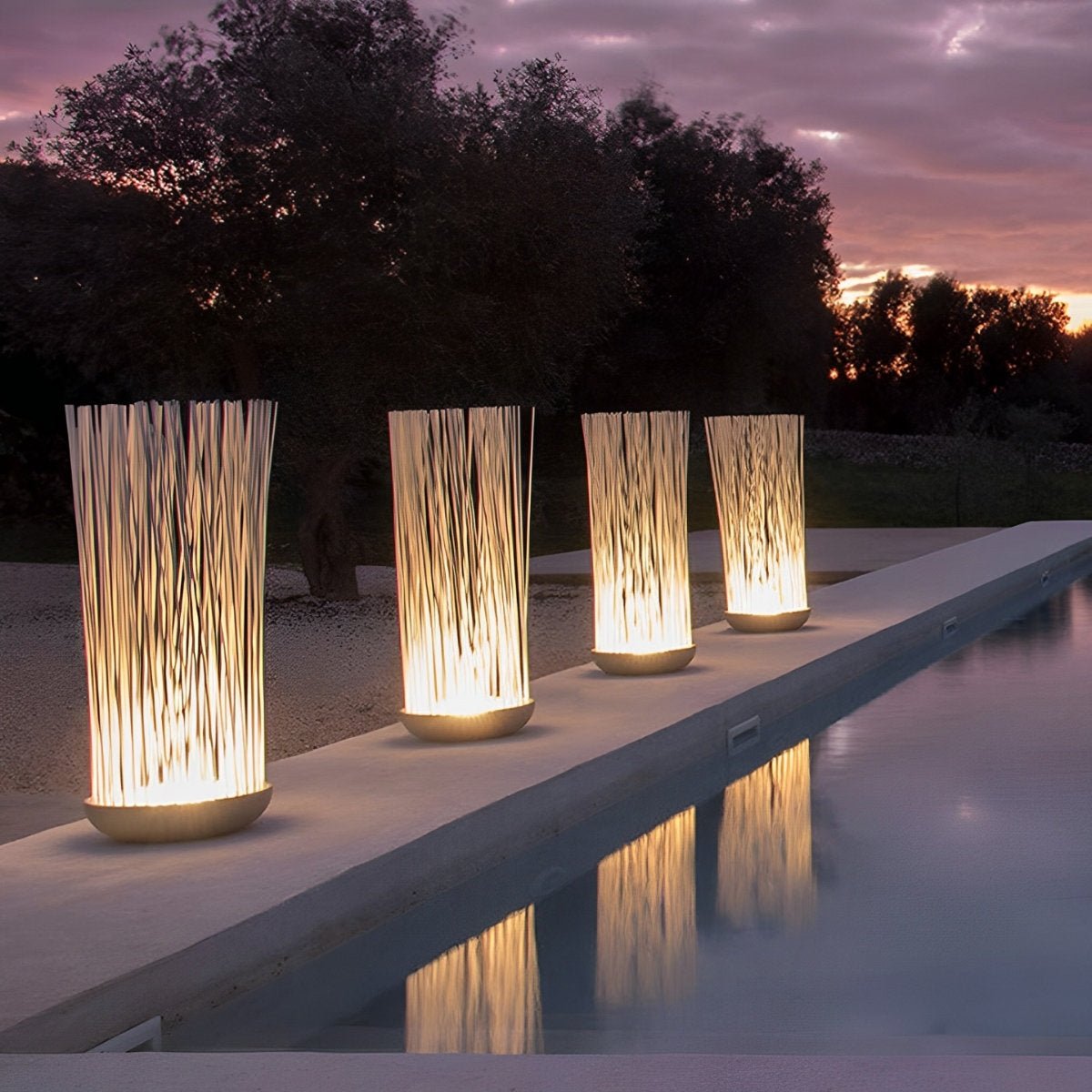 Waterproof Stainless Steel Fiber Optics Fishtail Linear LED Floor Lamp Landscape Light