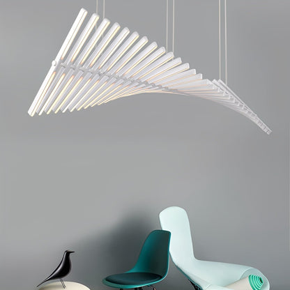Waves Fishbone Fish Skeleton Strip Stepless Dimming LED Nordic Chandelier Pendant Light