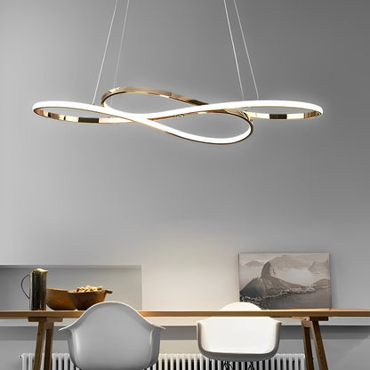 Wavy Double 8-shaped LED Stepless Dimming Modern Minimalist Chandelier