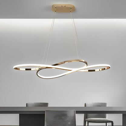Wavy Double 8-shaped LED Stepless Dimming Modern Minimalist Chandelier