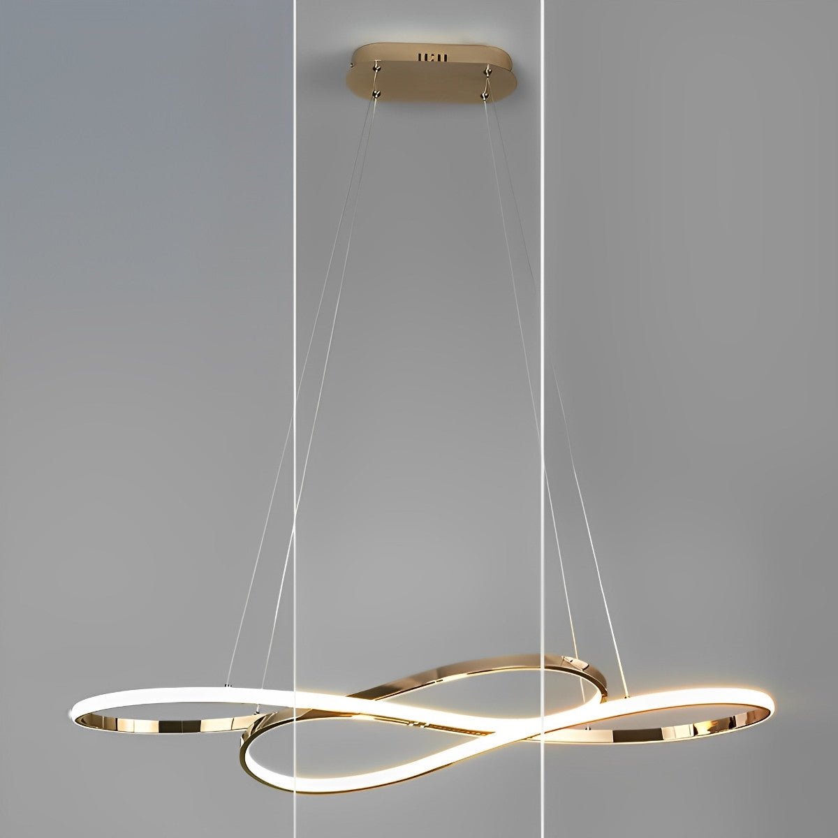 Wavy Double 8-shaped LED Stepless Dimming Modern Minimalist Chandelier