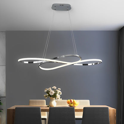 Wavy Double 8-shaped LED Stepless Dimming Modern Minimalist Chandelier