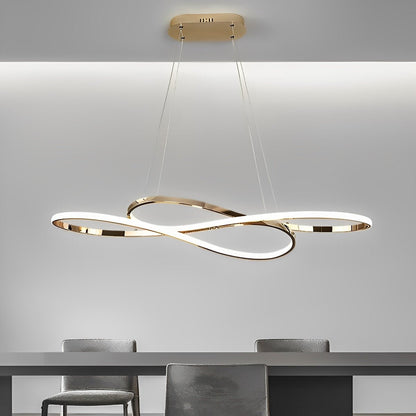 Wavy Double 8-shaped LED Stepless Dimming Modern Minimalist Chandelier