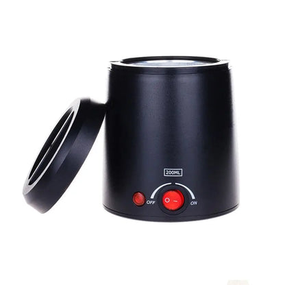 Front view of the WaxEase Professional Wax Melter, showing its compact design and digital temperature control for easy at-home waxing.