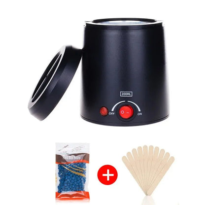 WaxEase wax melter with lid open, displaying the inner heating chamber for efficient wax melting.