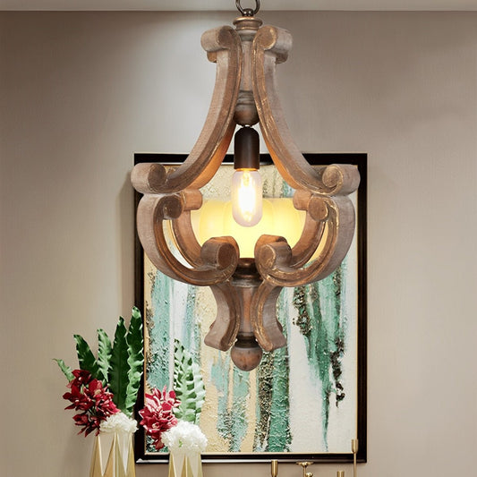 Wood Vintage Rustic Industrial Pendant Light