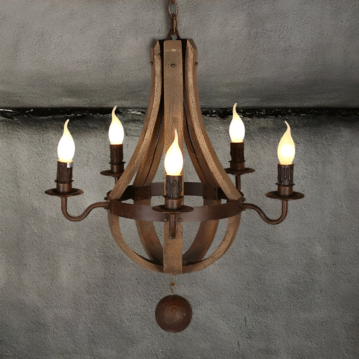 Wood Vintage Rustic Pendant Light LOFT Creative Light