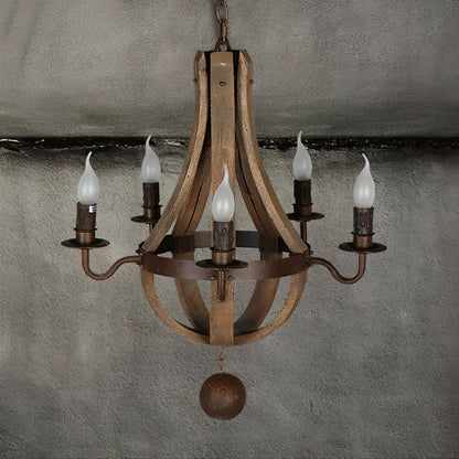 Wood Vintage Rustic Pendant Light LOFT Creative Light